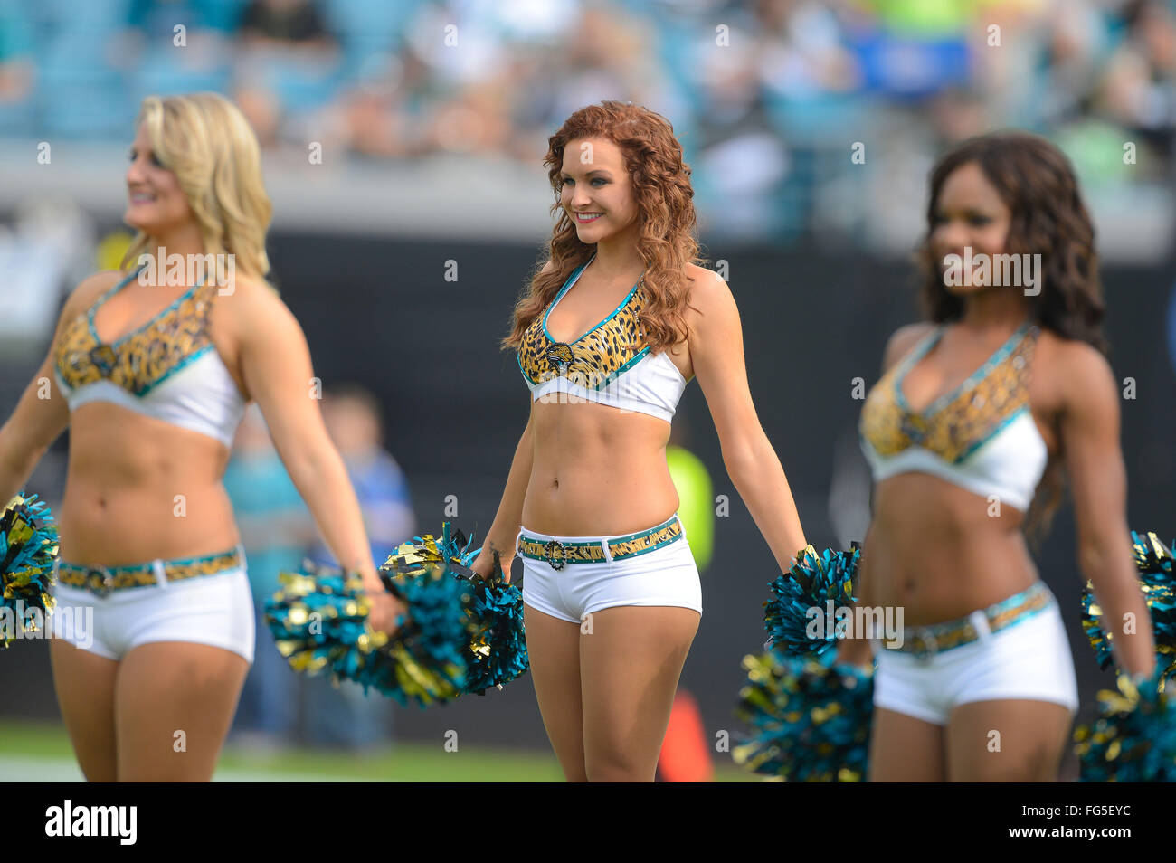 Jacksonville, FL, USA. 9th Dec, 2012. Jacksonville Jaguars cheerleaders during an NFL game against the New York Jets at EverBank Field on Dec 9, 2012 in Jacksonville, Florida. The Jets won 17-10.ZUMA Press/Scott A. Miller. © Scott A. Miller/ZUMA Wire/Alamy Live News Stock Photo
