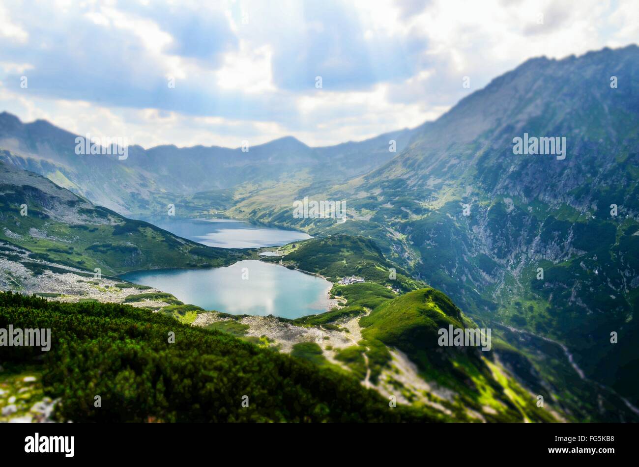 Mountain Ranges And Lakes Stock Photo