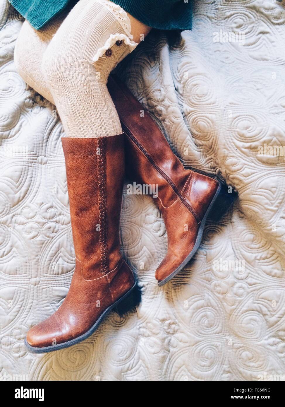 Woman Wearing Boots Stock Photos & Woman Wearing Boots Stock Images Alamy