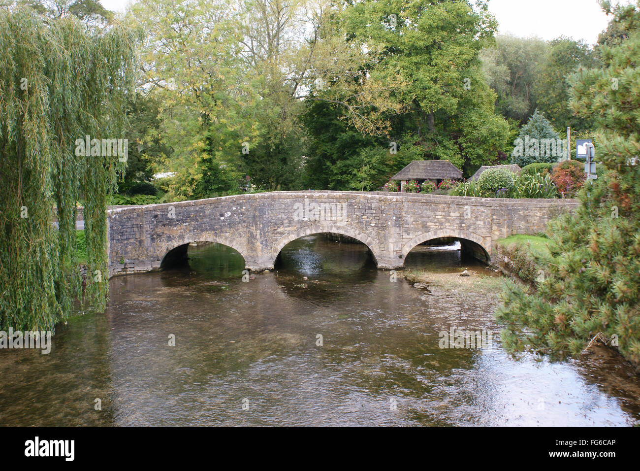 Three arch stone bridge Stock Photo Alamy