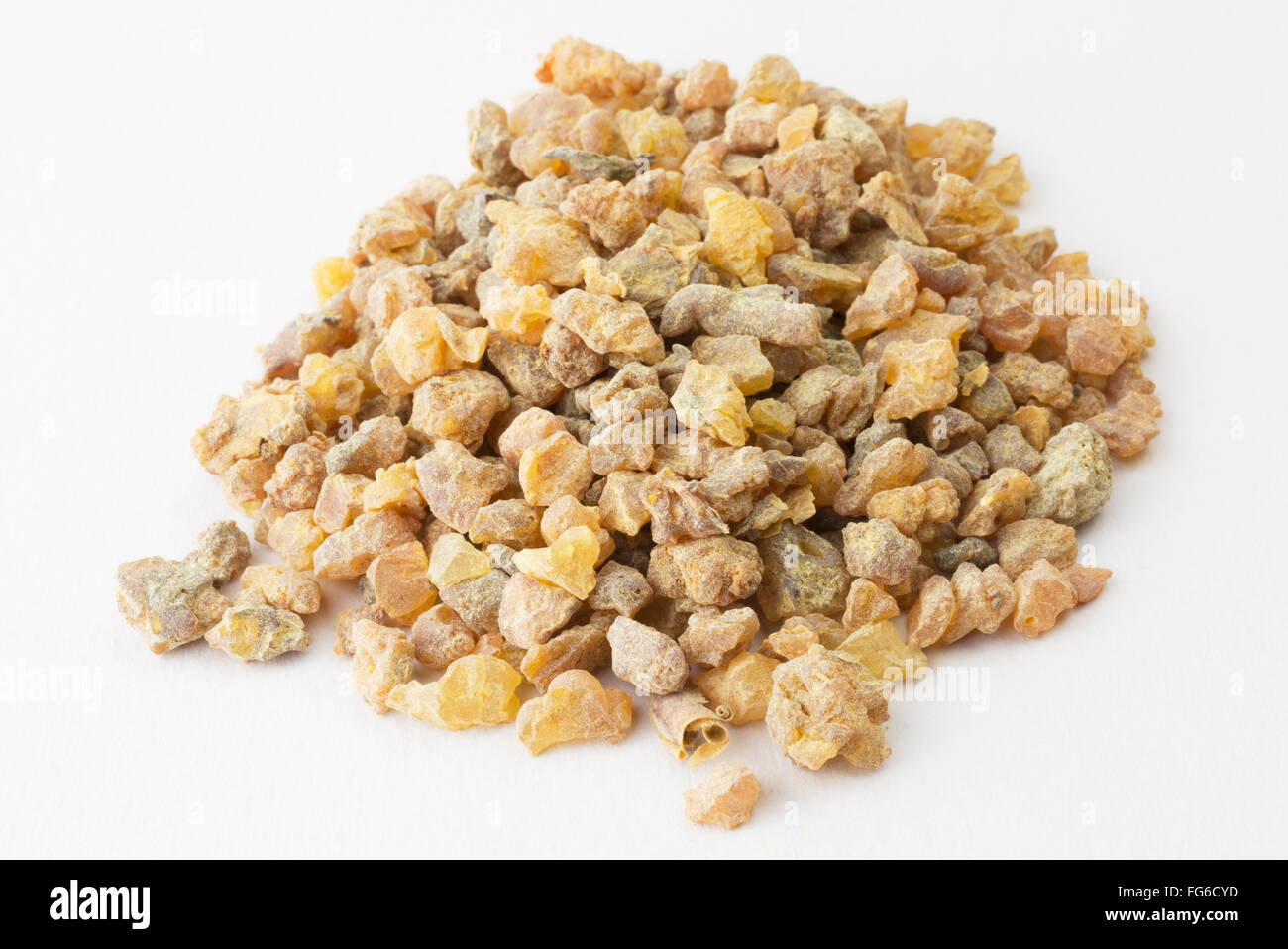 Pile of genuine Myrrh (Commiphora) resin in grains Stock Photo