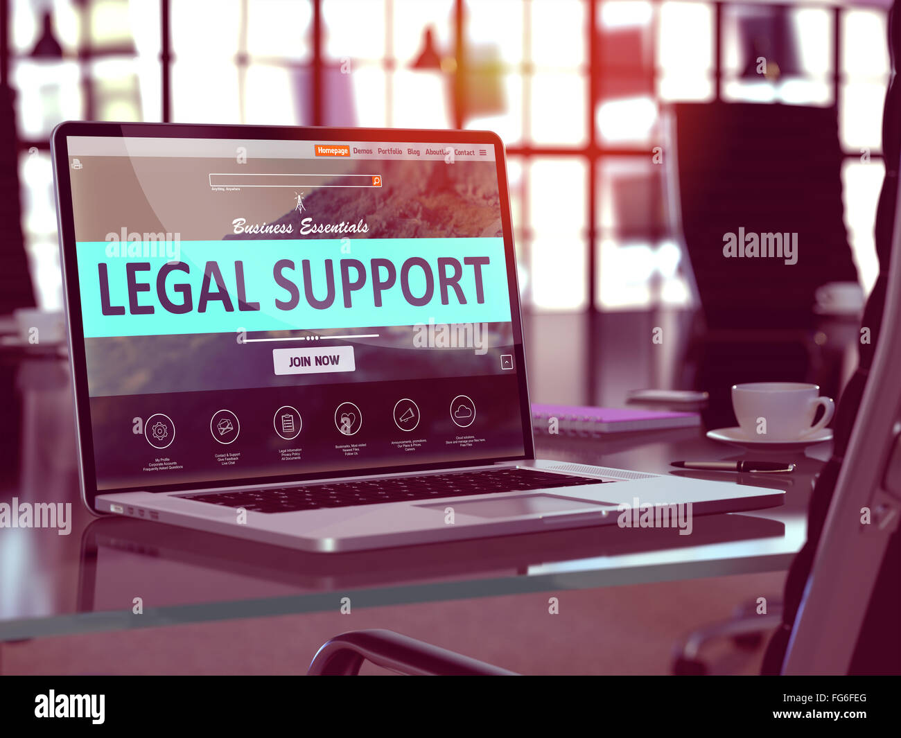 Laptop Screen with Legal Support Concept Stock Photo Alamy