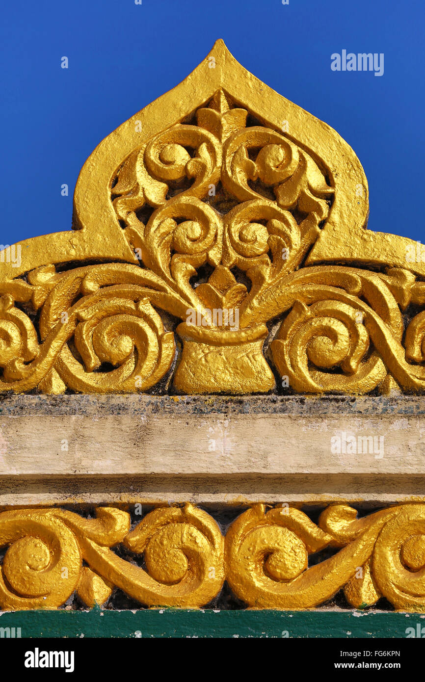 Roof decorations of Botahtaung Pagoda, Yangon, Myanmar Stock Photo