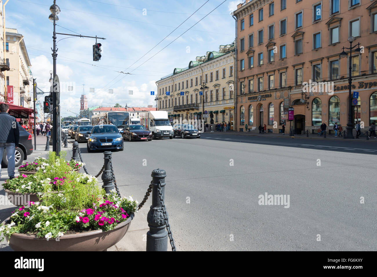 Nevsky Prospect, Saint Petersburg, Northwestern Region, Russian Federation Stock Photo