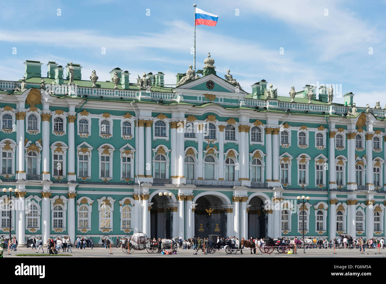 18th Century State Hermitage Museum, Palace Square, Saint Petersburg, Northwestern Region, Russian Federation Stock Photo