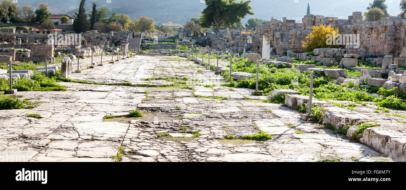 Ruins and ancient artifacts; Corinth, Greece Stock Photo