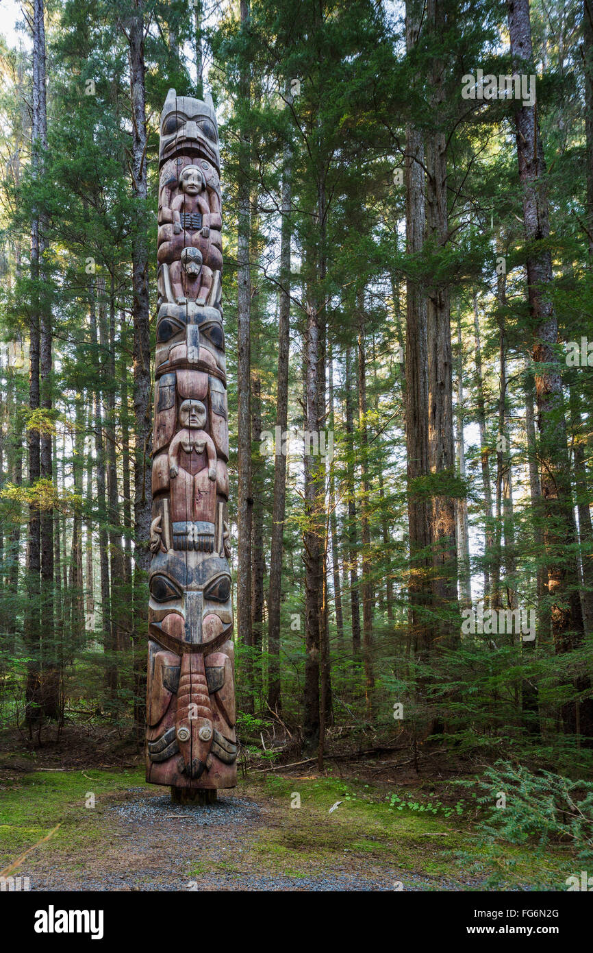 A Totem Pole in Sitka National Historic Park, Sitka, Southeast Alaska ...