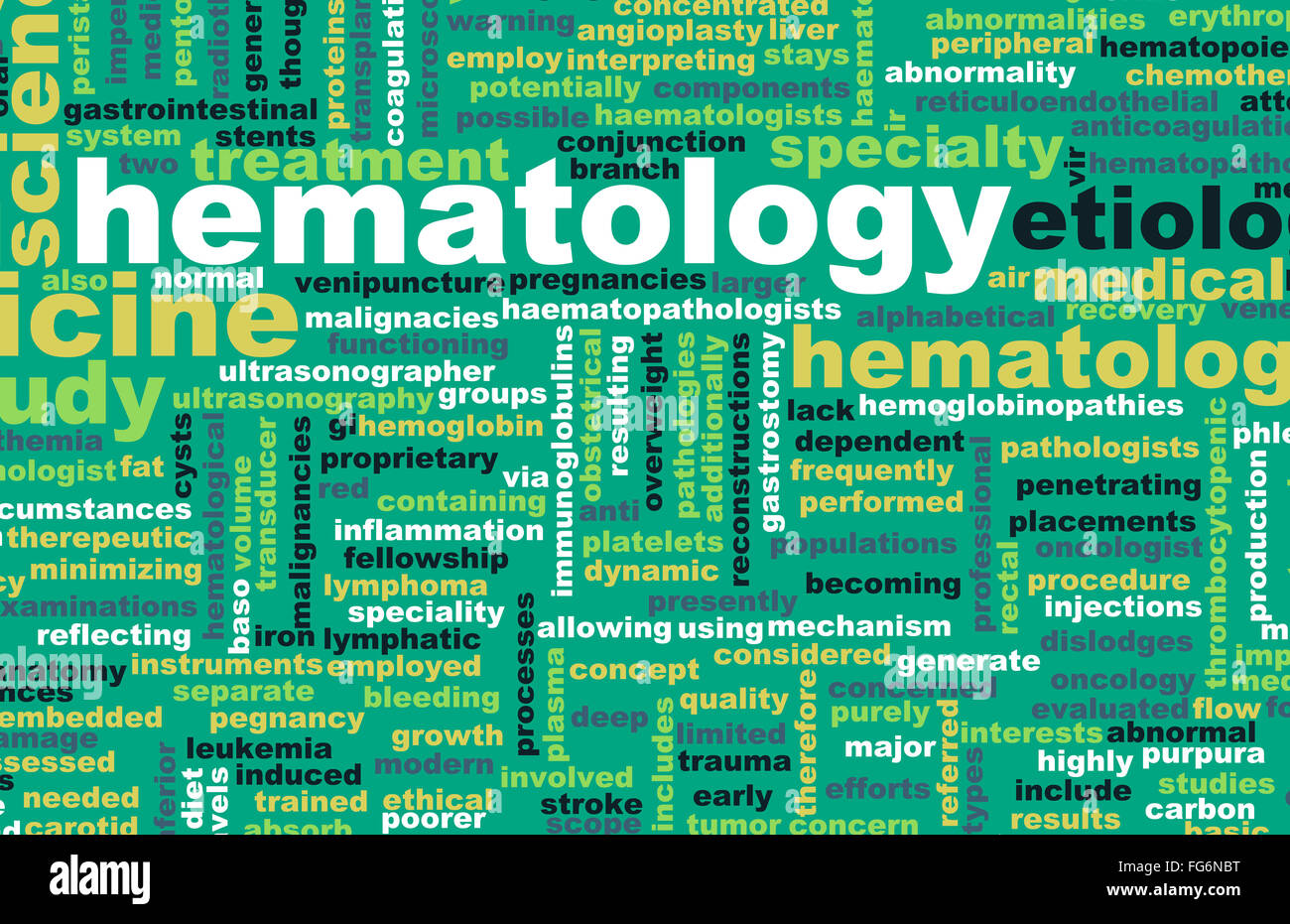Hematology or Hematologist Medical Field Specialty As Art Stock Photo
