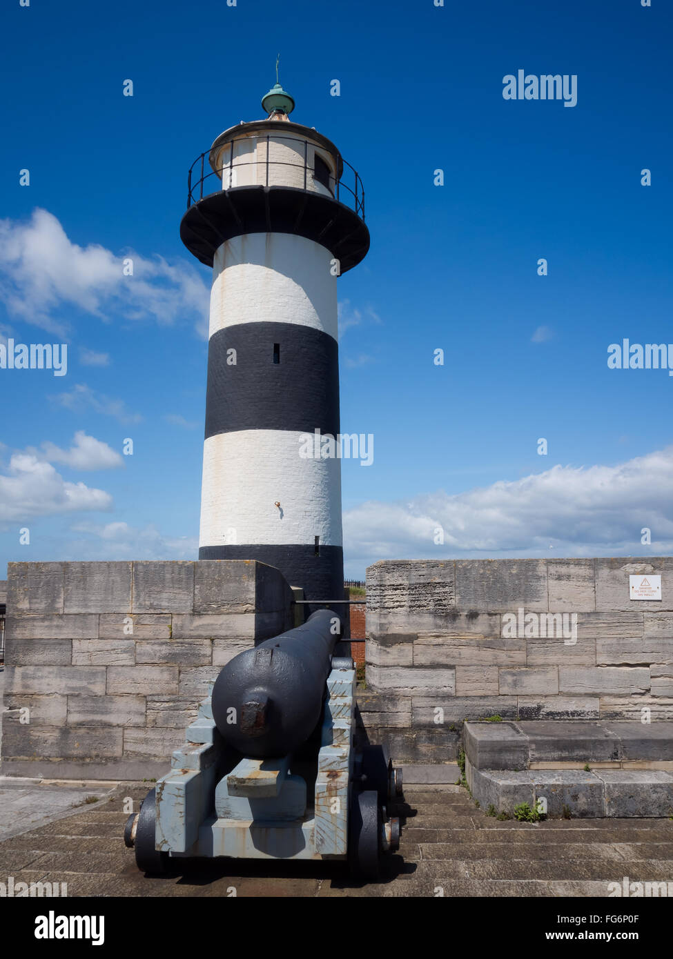 The lighthouse and walls of Southsea castle in Portsmouth, England Stock Photo