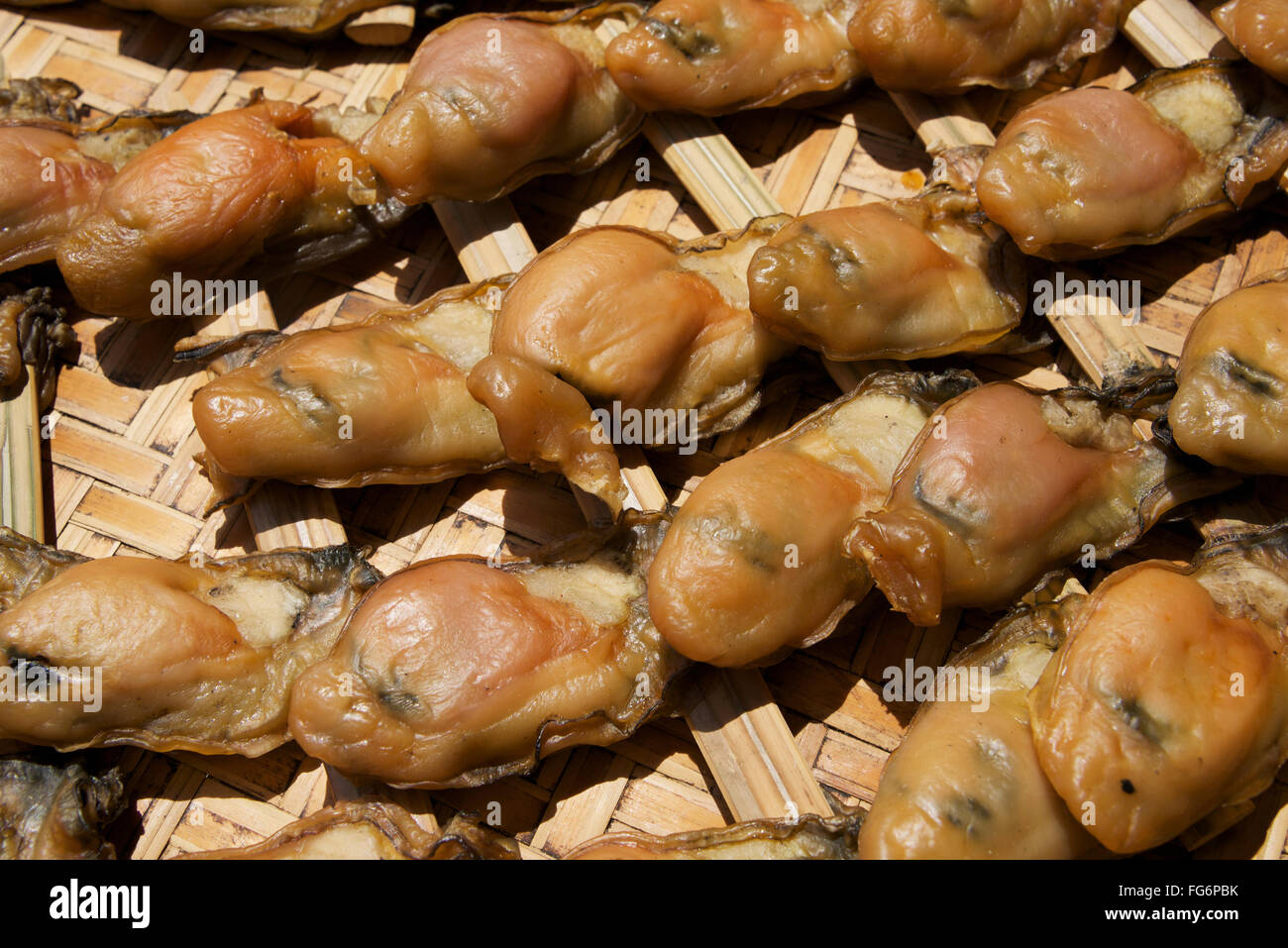 Dried seafood on display in market stall; Hong Kong Stock Photo Alamy