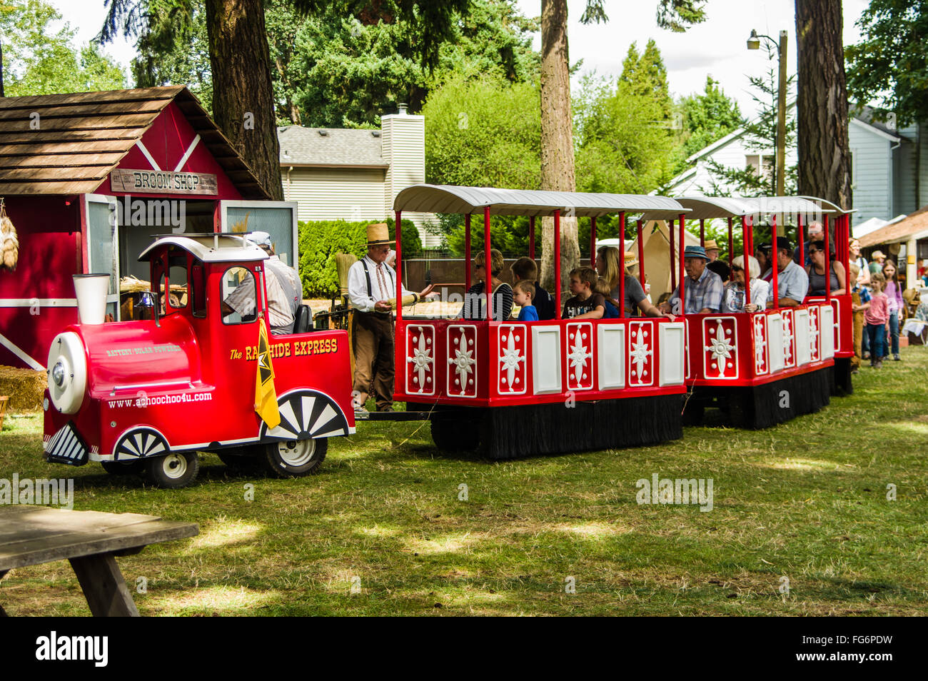 Vintage childrens' train ride at the Clackamas County Fair, Canby, Oregon Stock Photo