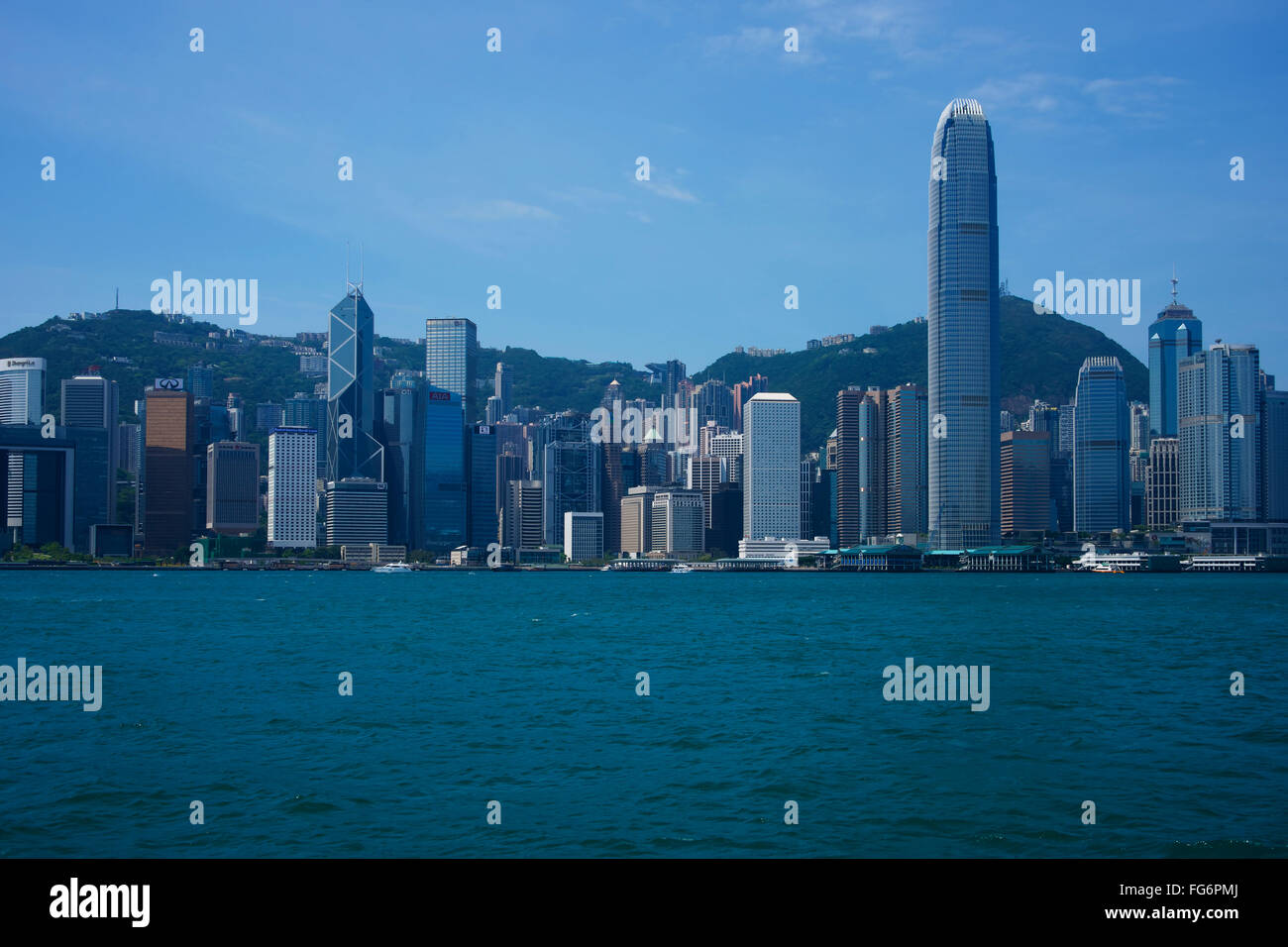 Skyline Of Hong Kong Island From Kowloon; Kowloon, Hong Kong, China 