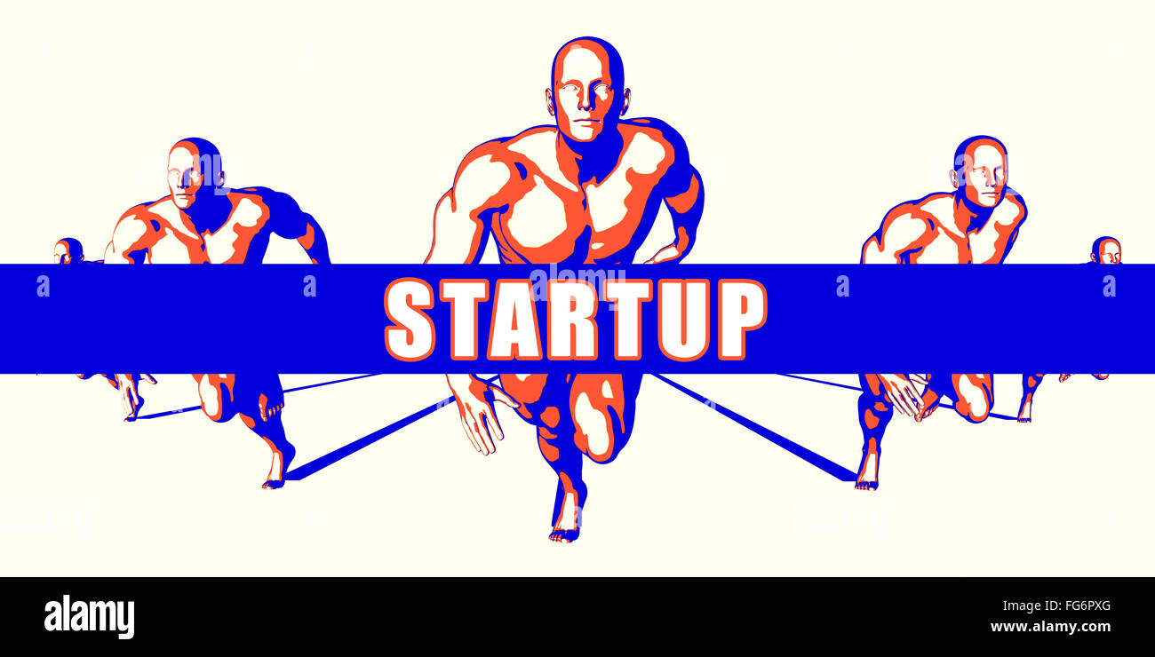 Startup as a Competition Concept Illustration Art Stock Photo
