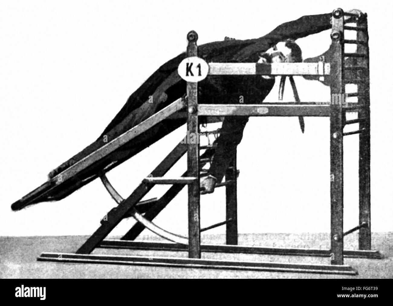 EXERCISE MACHINE, 1896. /n'Hanging Sideways.' Curative gymnastics