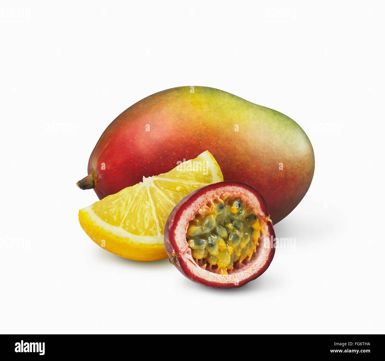 Mango, lemon and passion fruit; Toronto, Ontario, Canada Stock Photo