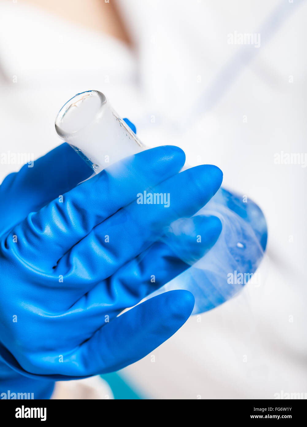 chemical reagent a test tube in the hand Stock Photo Alamy