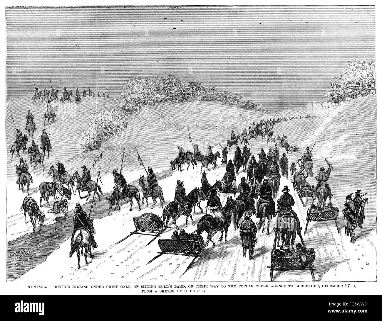 NATIVE AMERICAN SURRENDER. /nLakota Native Americans under Chief Gall ...