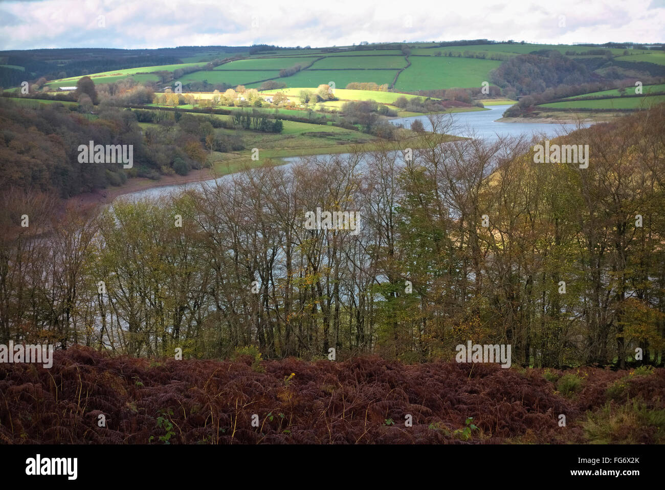 Wimbleball Reservoir on Exmoor in autumn Stock Photo