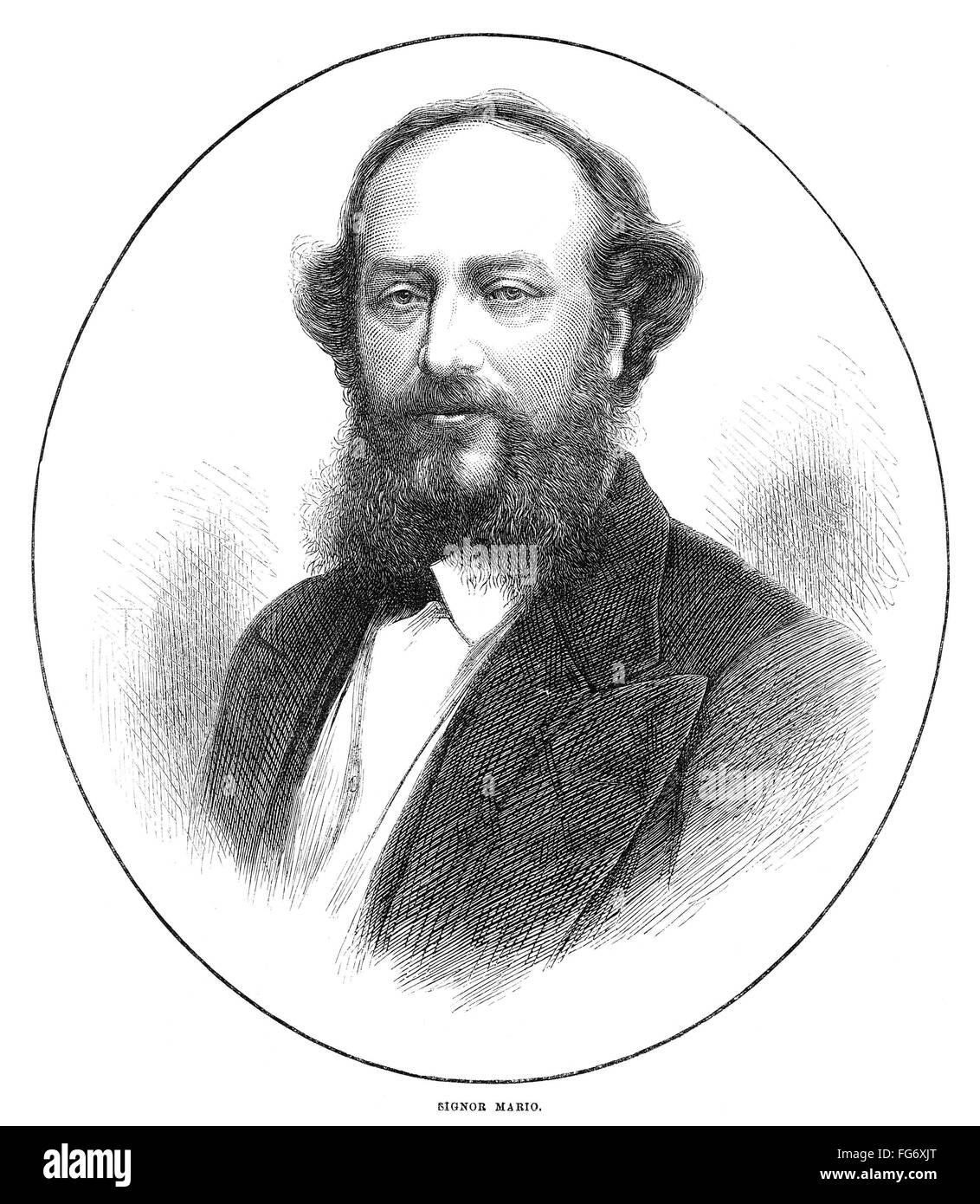 GIOVANNI MATTEO DE CANDIA /n(1810-1883). Known as Signor Mario. Italian tenor. Engraving, English, 1871. Stock Photo