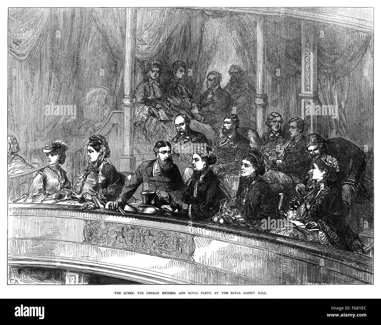 ROYAL ALBERT HALL, 1872. /nQueen Victoria, Prince Albert, and Empress