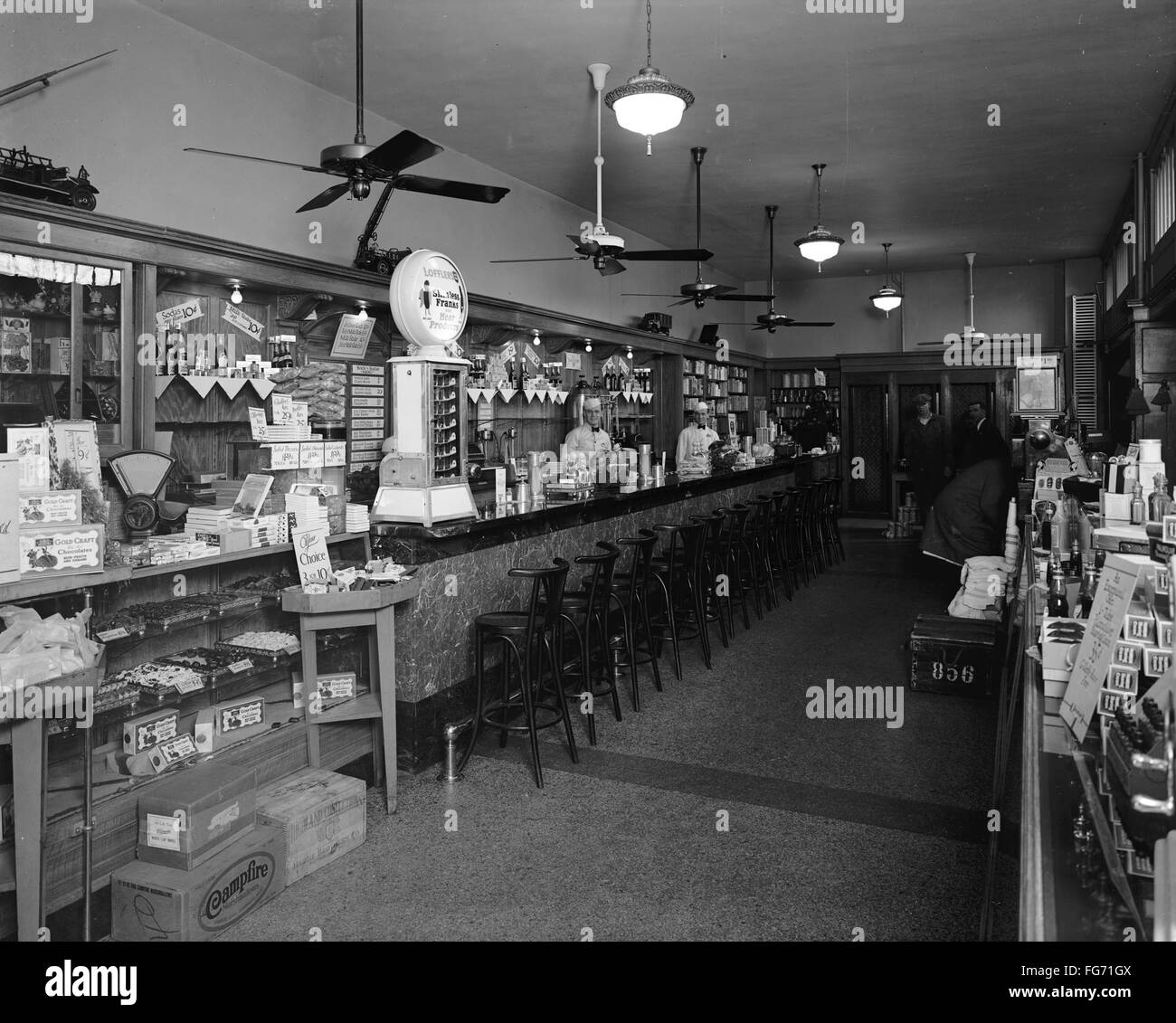 SODA FOUNTAIN, c1924. /nDixie Soda Fountain Co. Photograph, c1924 Stock