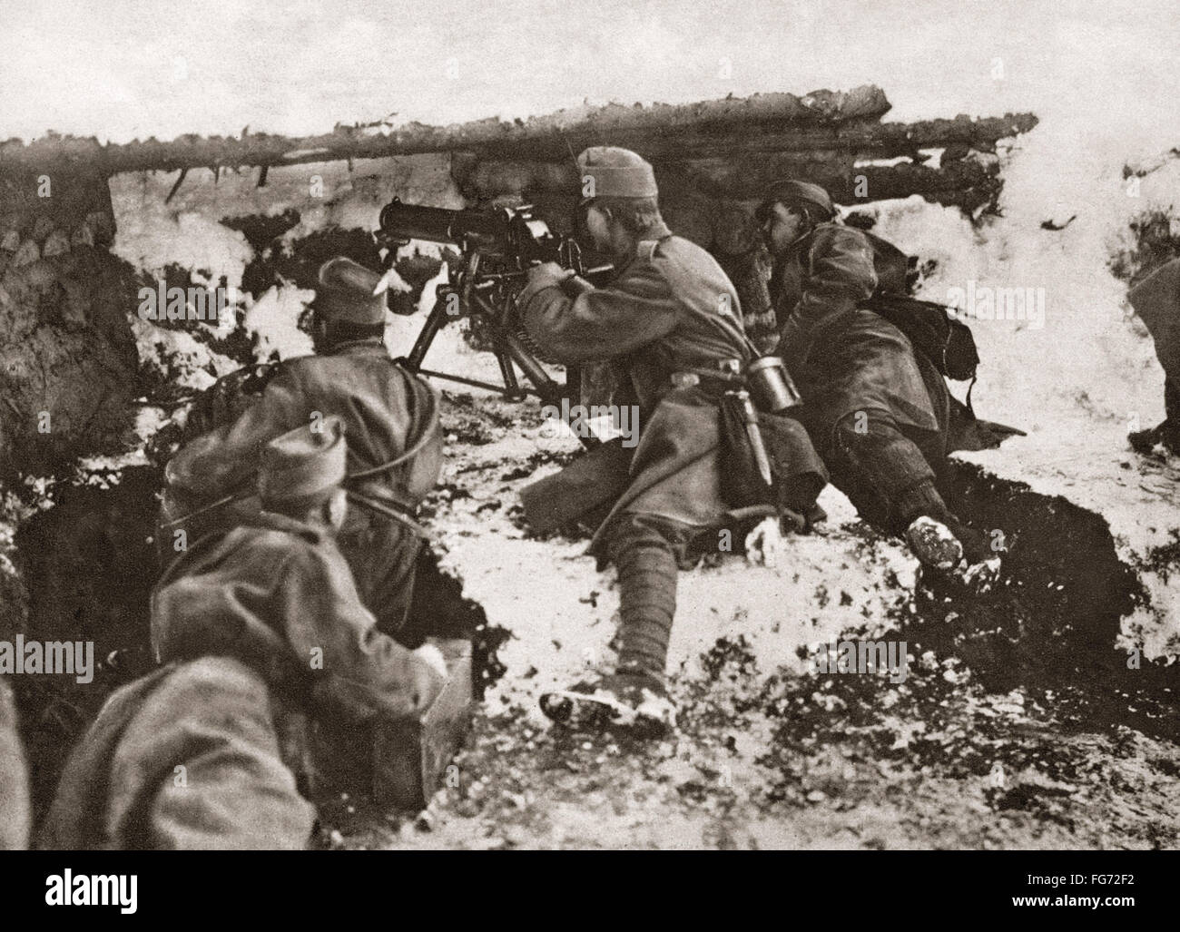 WORLD WAR I: CARPATHIANS. /nAustrian machine-gun squad in the