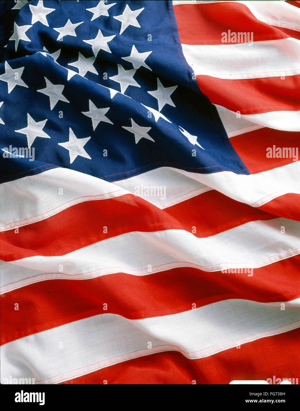 United States of America 'Stars and Stripes' flag in studio setting Stock Photo