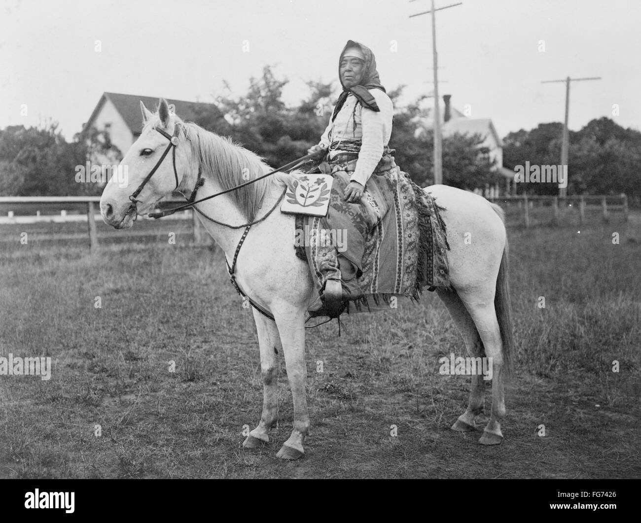 WASCO RIDER, c1908. /nKate, a Wasco woman on horseback. Photographed by