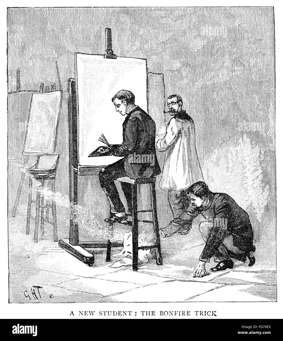 Atelier 1884 Nan Art Student Lighting A Fire Under The