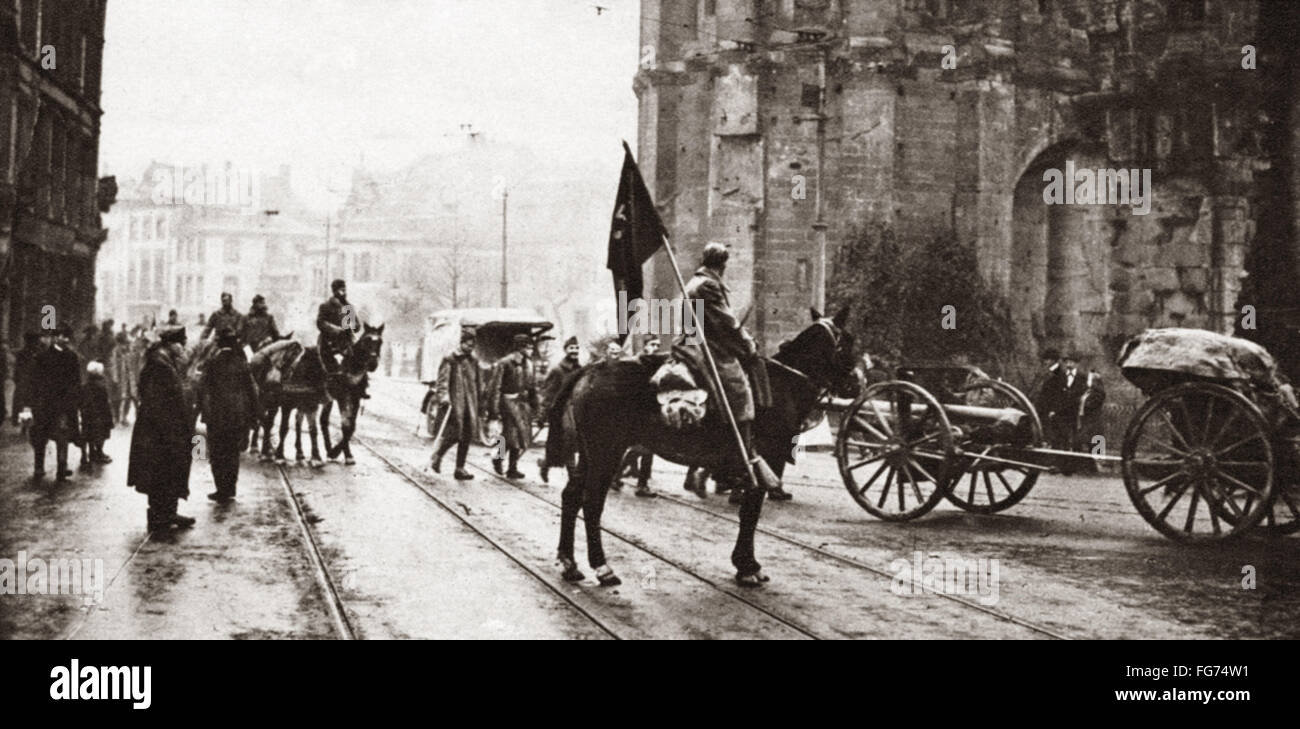 WORLD WAR I: TREVES, C1918. /nAmerican Troops occupy Treves, Germany. Photograph, c1918. Stock Photo