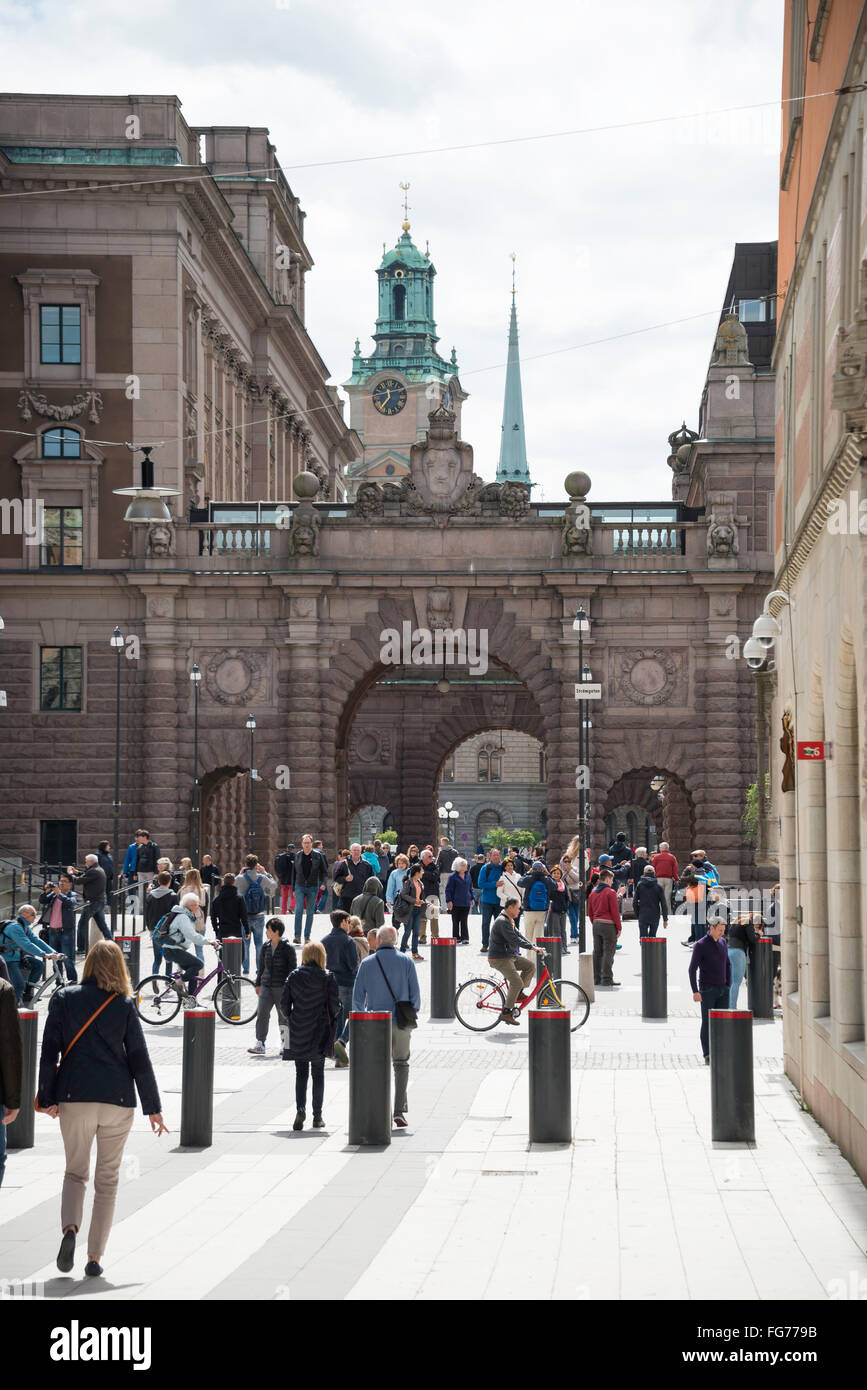 Pedestrianised Drottninggatan (Queen Street), Norrmalm District, Stockholm, Kingdom of Sweden Stock Photo