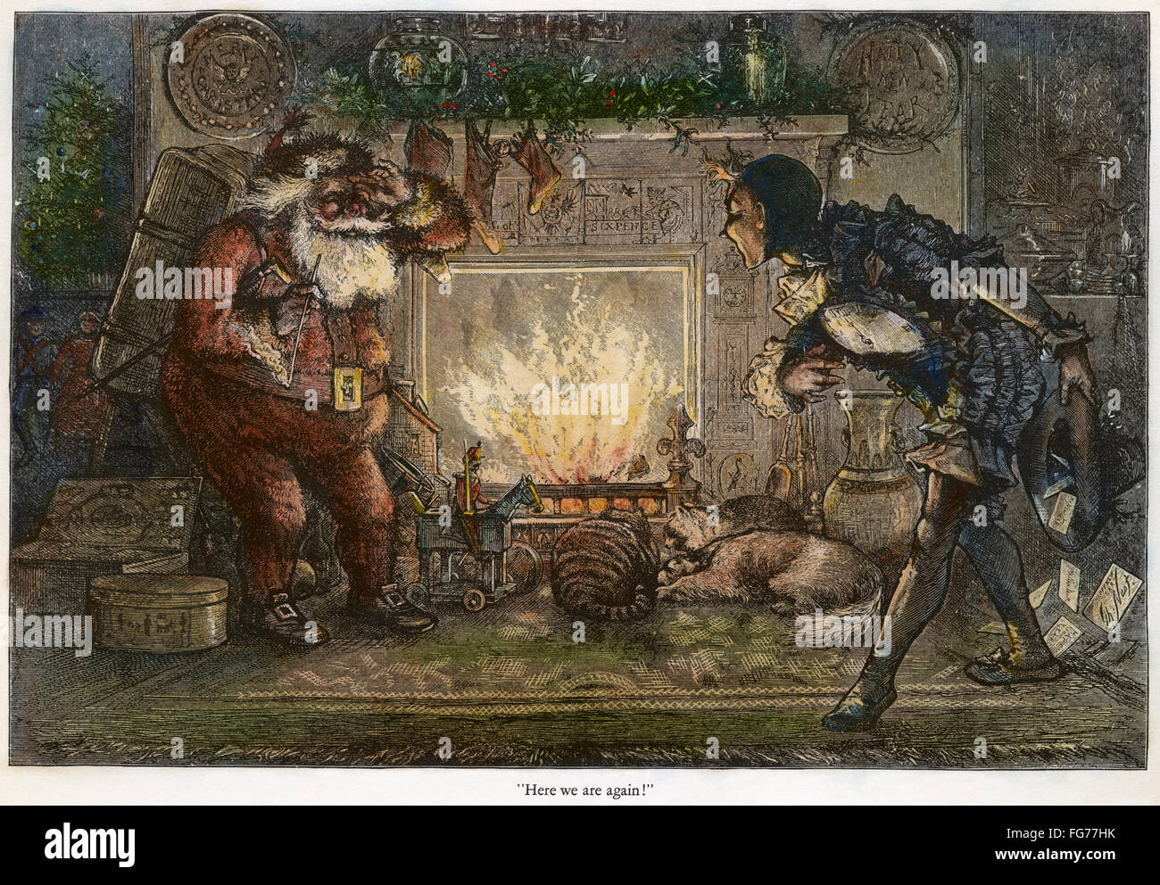 THOMAS NAST: SANTA CLAUS. /n'Here We Are Again!' Engraving by Thomas Nast, 1878. Stock Photo