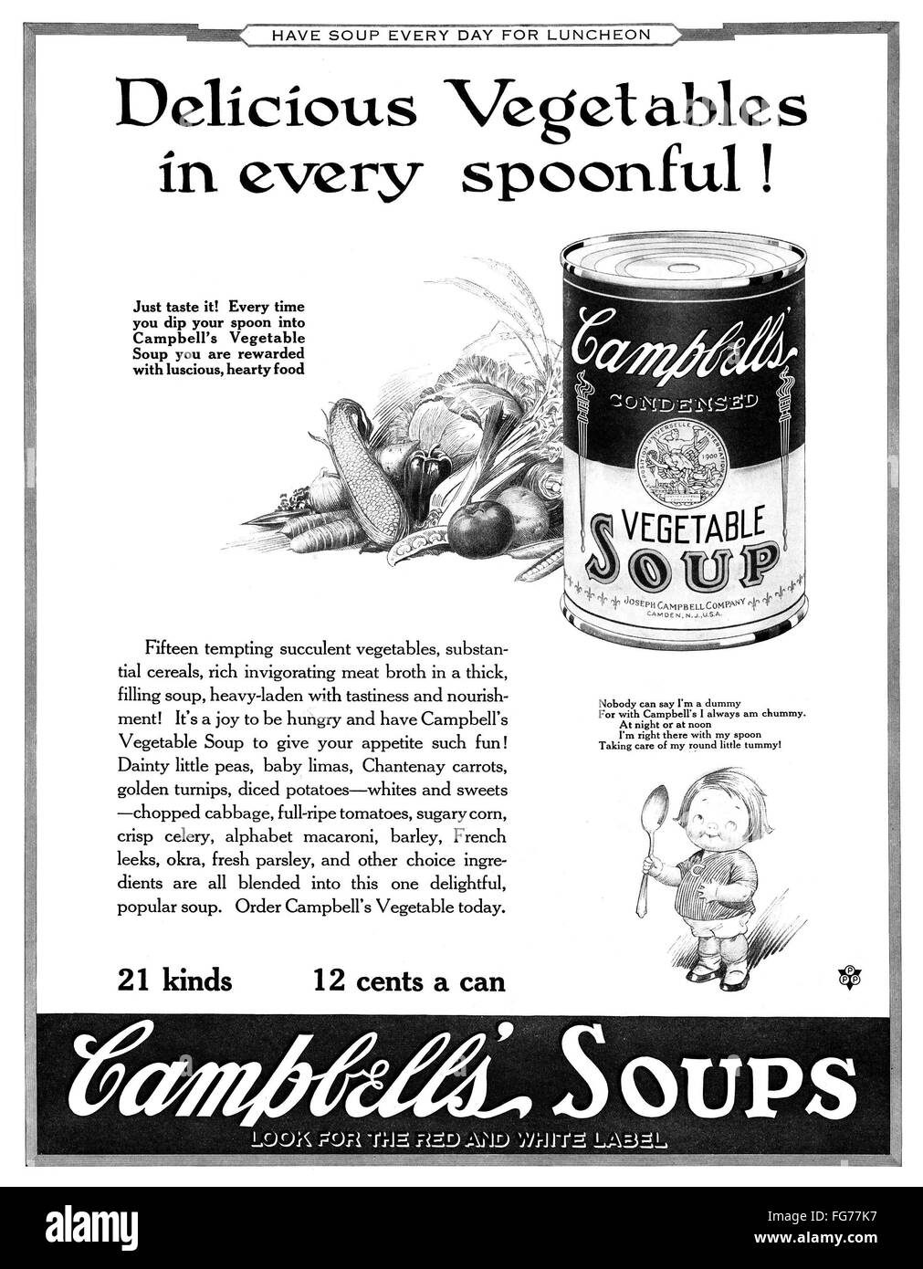 AD CAMPBELL'S SOUP, 1922. /nAmerican advertisement for Campbell's