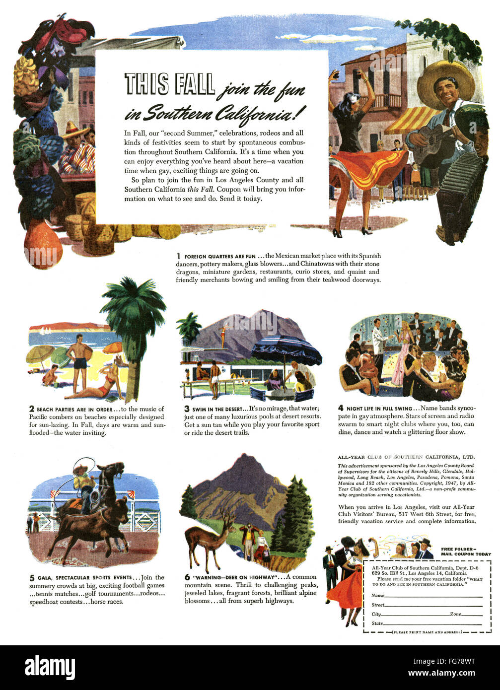 AD: SOUTHERN CALIFORNIA. /nAmerican advertisement for events in ...