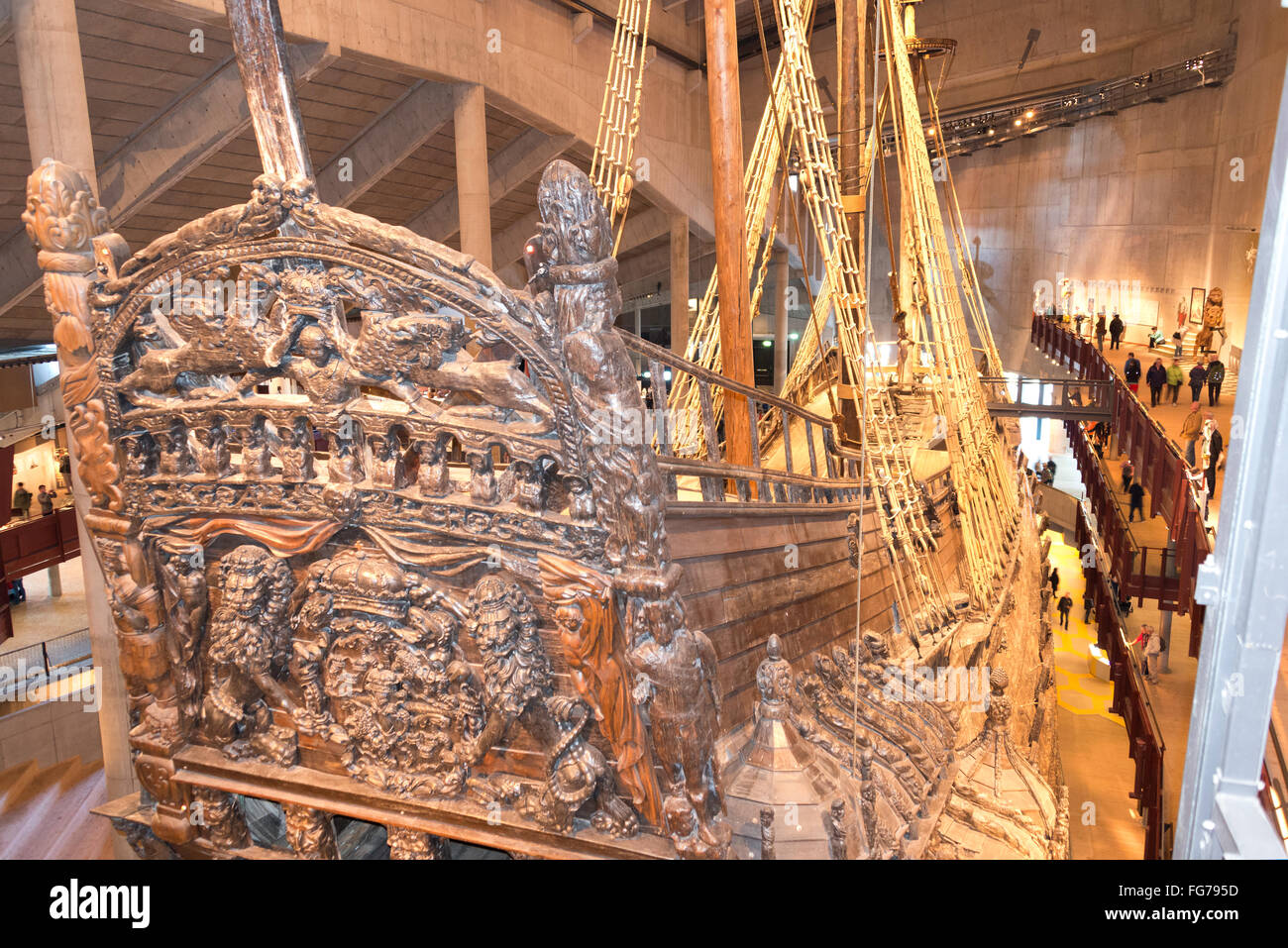 17th-century 'Vasa' warship, Vasa Museum, Galärvarvsvägen, Djurgården, Stockholm, Kingdom of Sweden Stock Photo