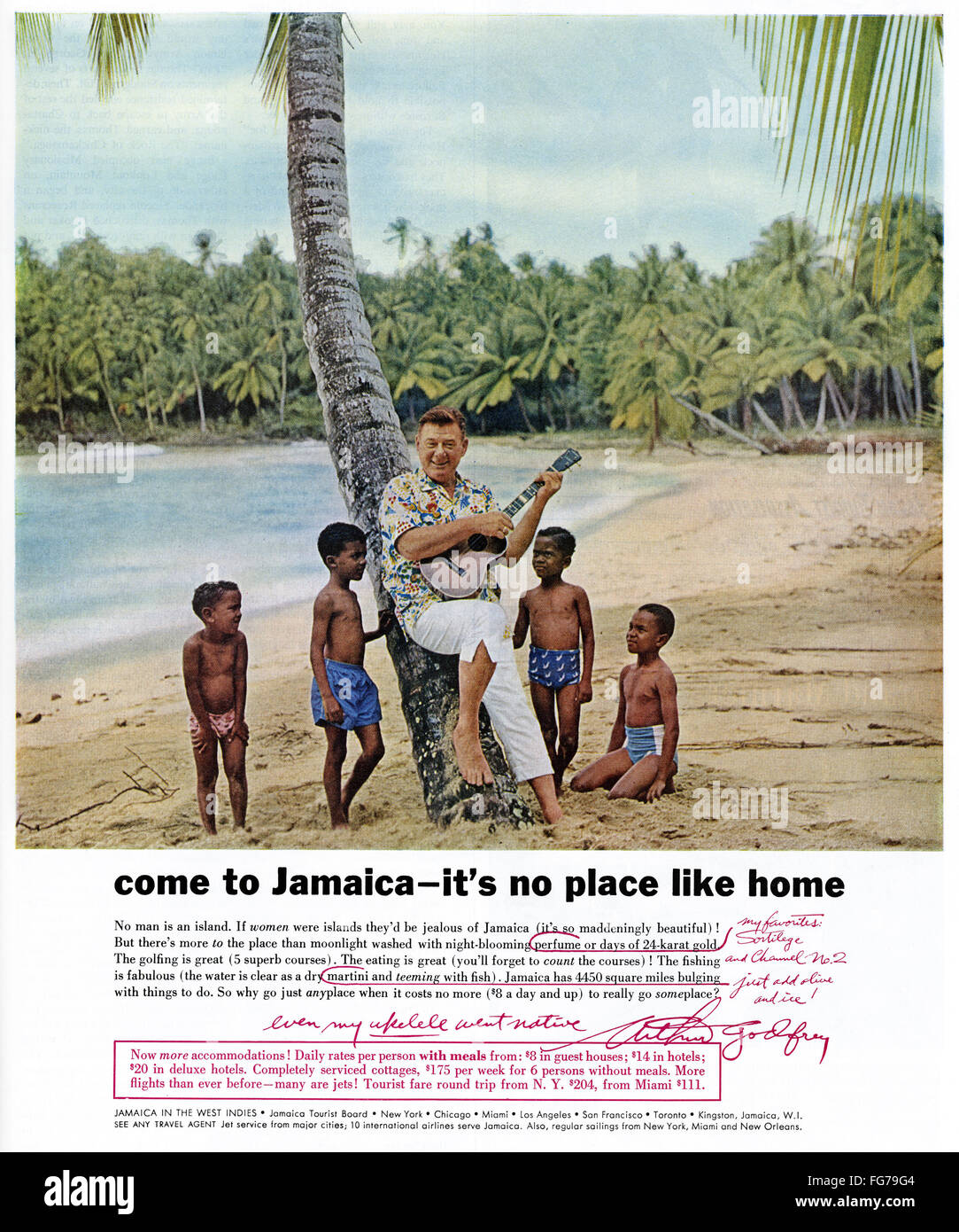 AD JAMAICA, 1961. /nAmerican advertisement for tourism in Jamaica, 1961 Stock Photo Alamy