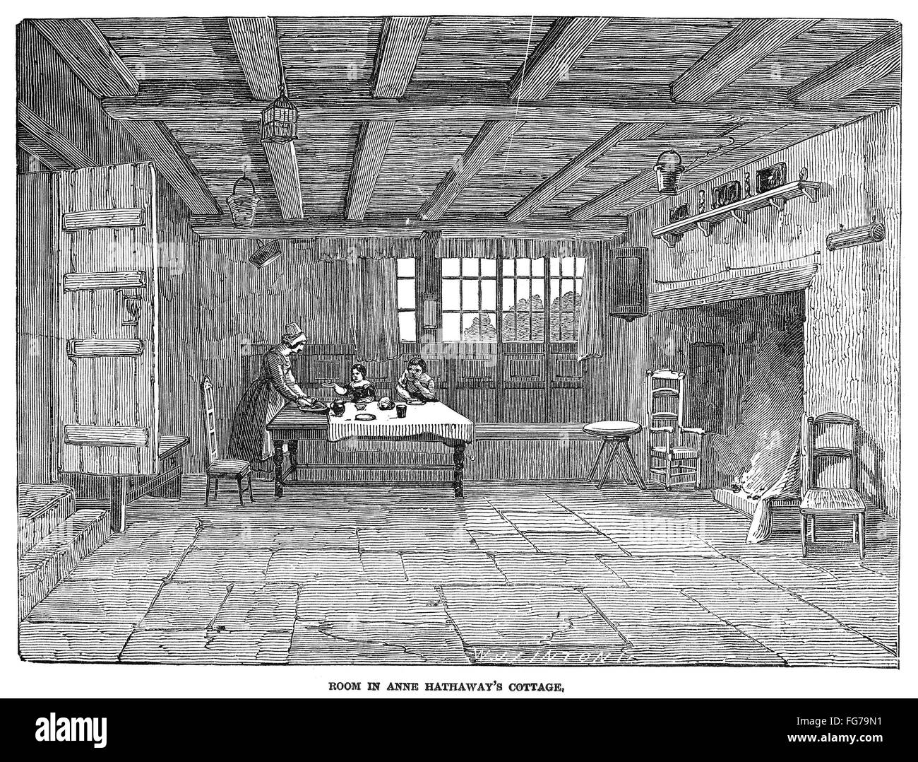 ANNE HATHAWAY'S COTTAGE. /nInterior of the cottage of Anne Hathaway ...
