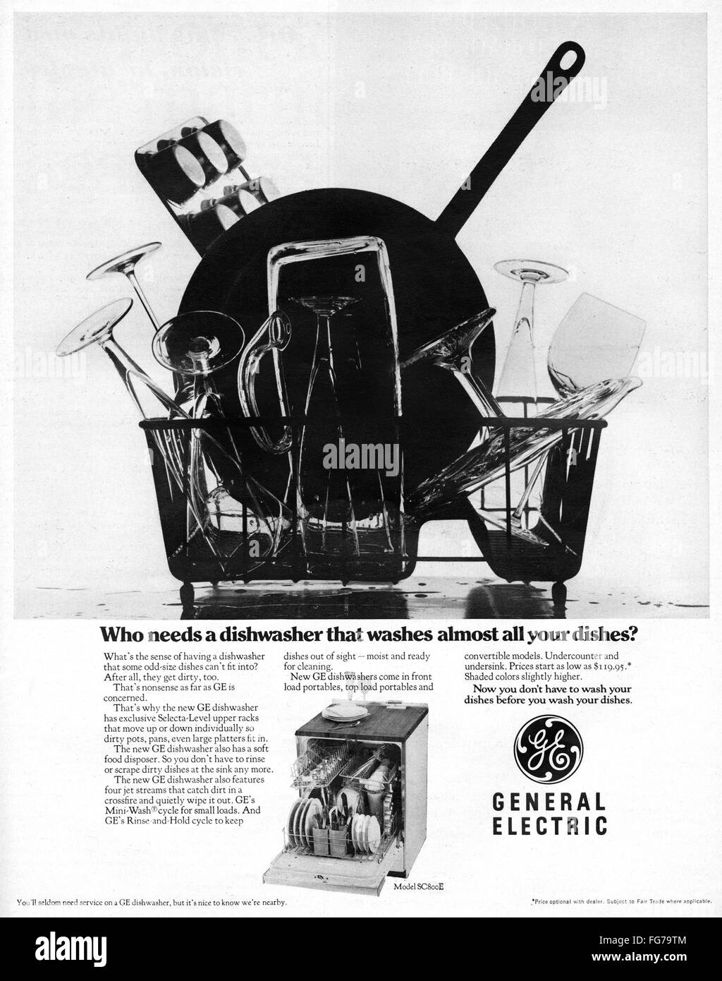 AD DISHWASHER, 1968. /nAmerican advertisement for General Electric