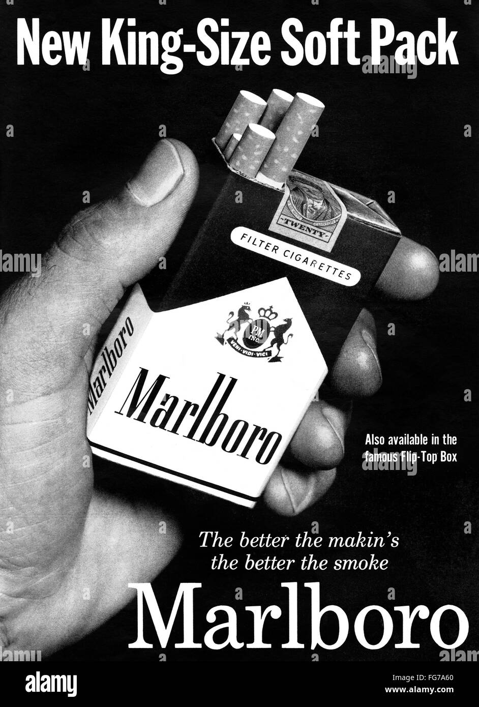 AD: MARLBORO, 1959. /nAmerican advertisement for Marlboro cigarettes ...