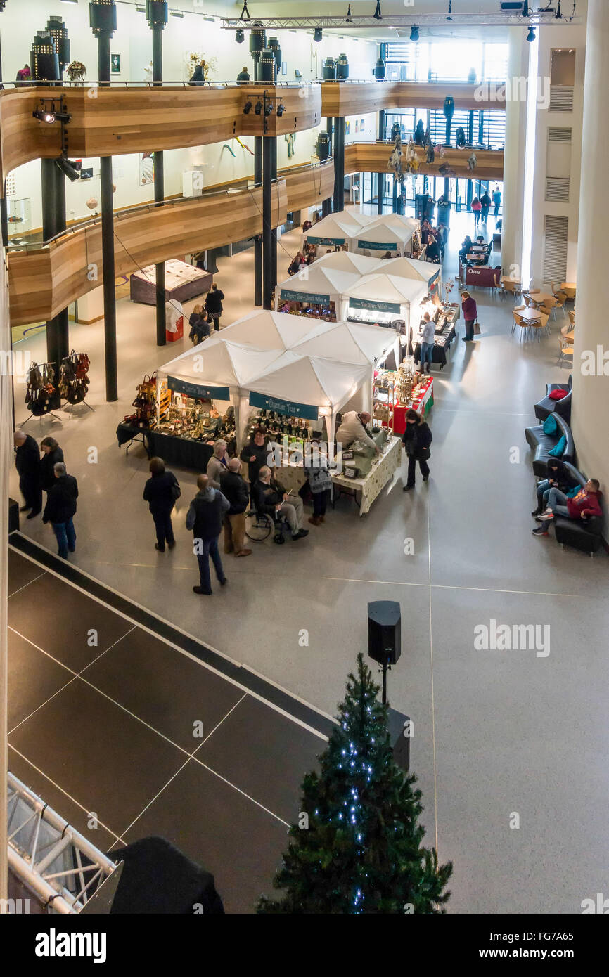 Christmas Fair in the Millennium Centre in Cardiff Stock Photo Alamy