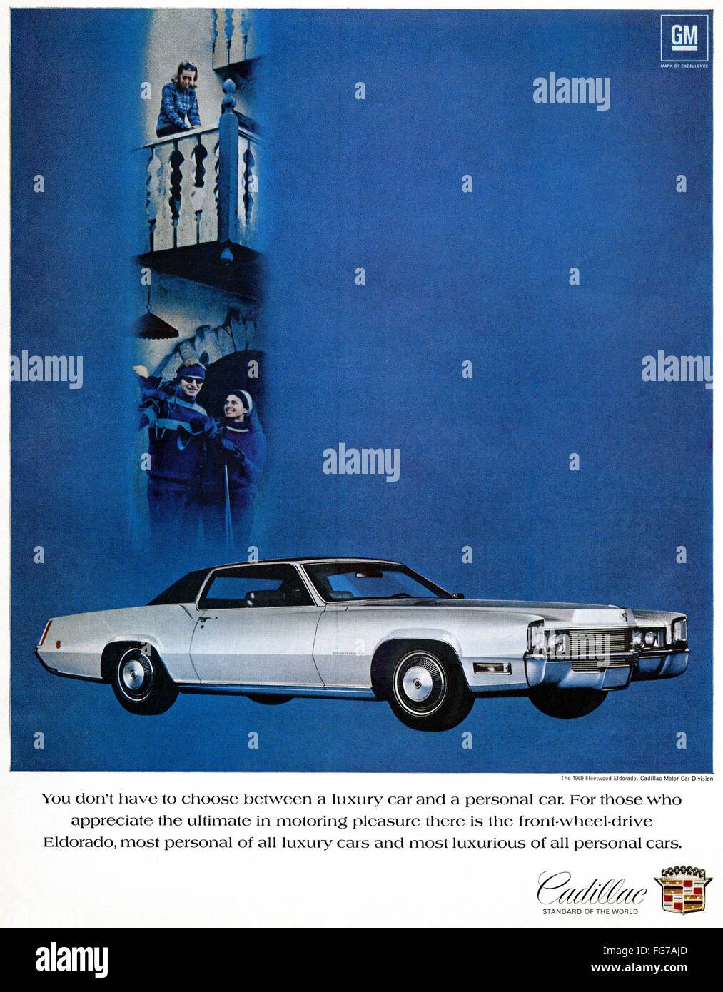 AD: CADILLAC, 1969. /nAmerican advertisement for the Eldorado. Illustration, 1969. Stock Photo