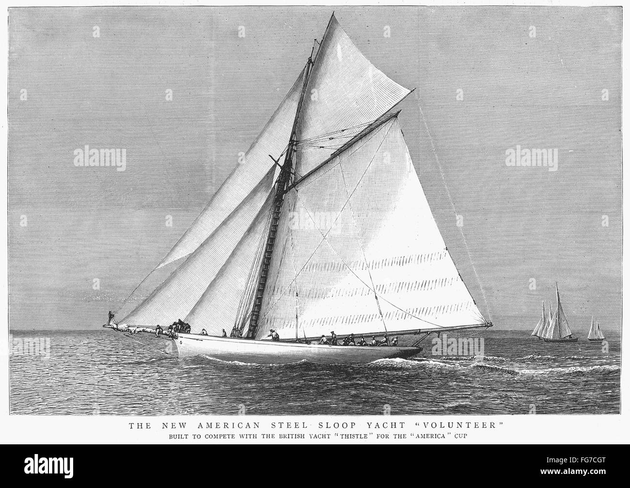 YACHT, 1887. /nThe American steel sloop yacht, 'Volunteer,' built to ...