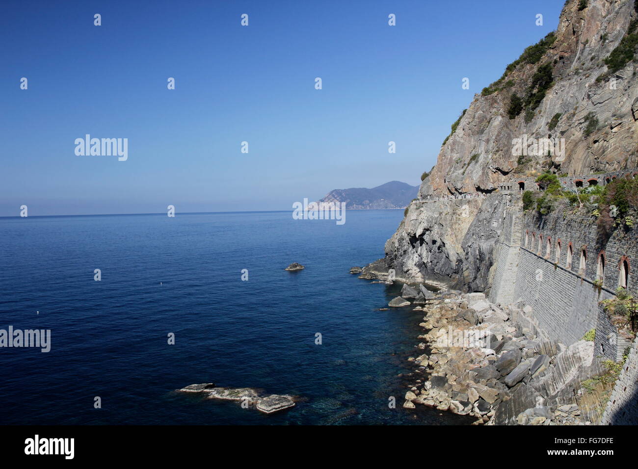 geography / travel, Italy, Liguria, Cinque Terre, Via del Amore, 'Blue Path', Additional-Rights-Clearance-Info-Not-Available Stock Photo