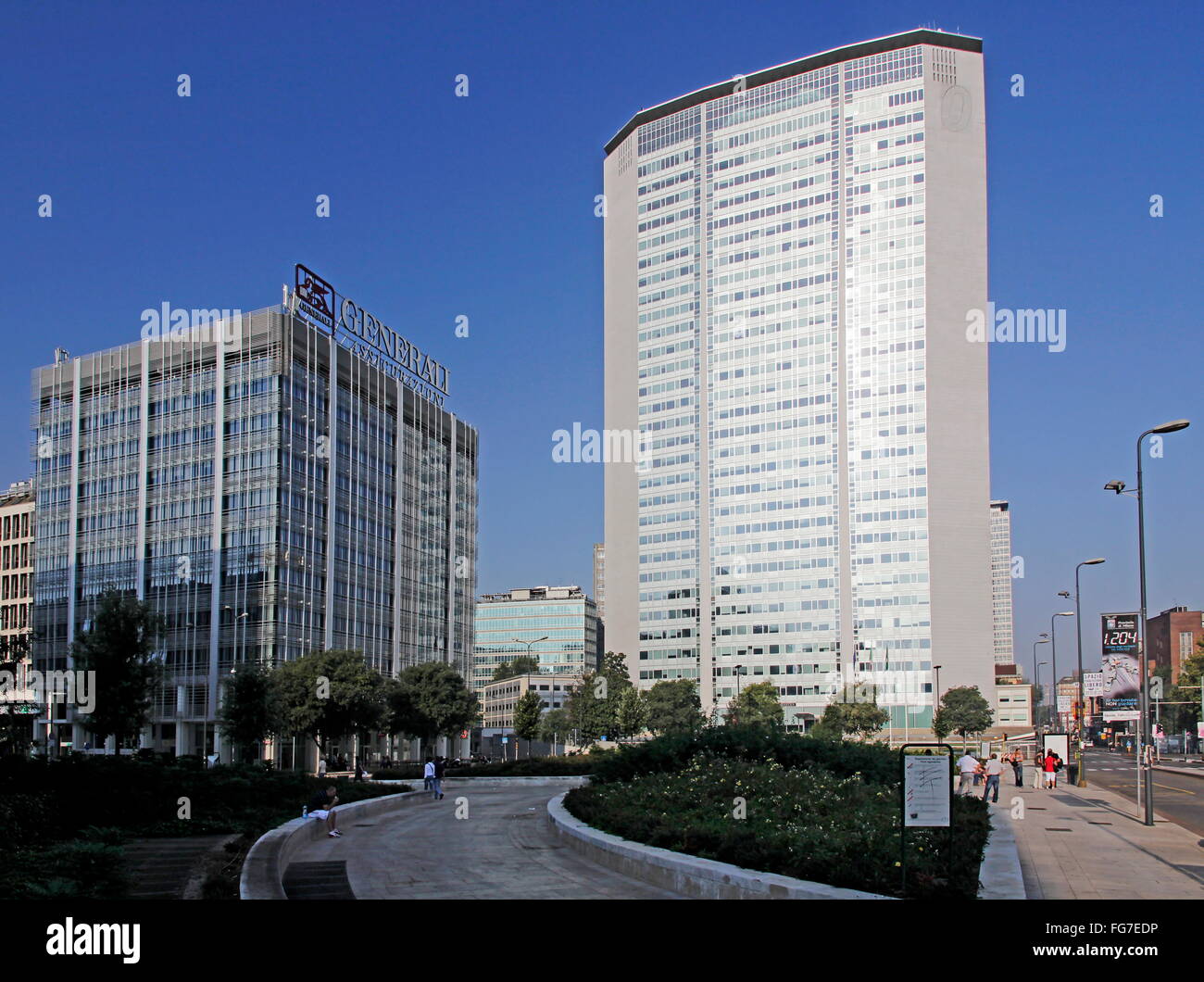 geography / travel, Italy, Lombardy, Milan, building, Pirelli Tower, built: 1958 -1960 by Gio Ponti, Pier Luigi Nervi, Additional-Rights-Clearance-Info-Not-Available Stock Photo