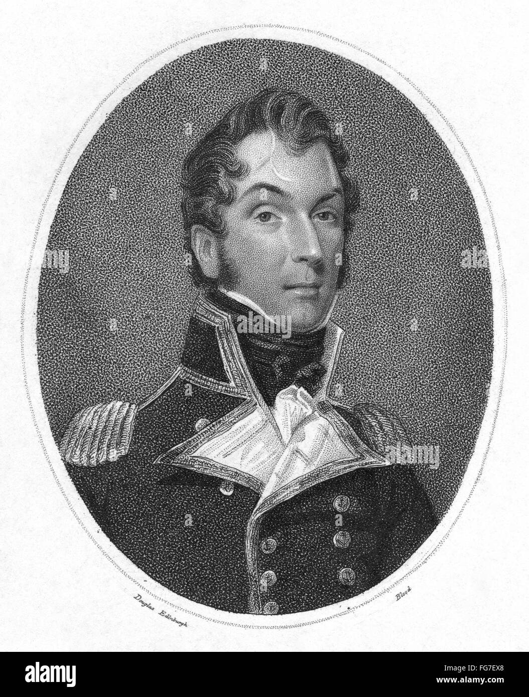 WILLIAM CAVENDISH. /nCunningham Dalyell, 7th Baronet of the Binns (1787-1865). Scottish nobleman and naval captain. Aquatint engraving published in London, 1814. Stock Photo