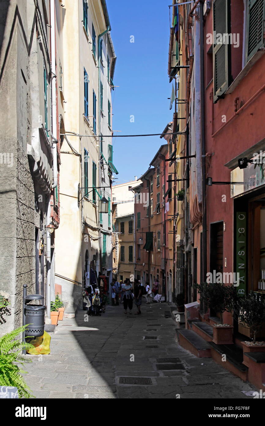 geography / travel, Italy, Liguria, Portovenere, Gasse Via Capellini, Additional-Rights-Clearance-Info-Not-Available Stock Photo