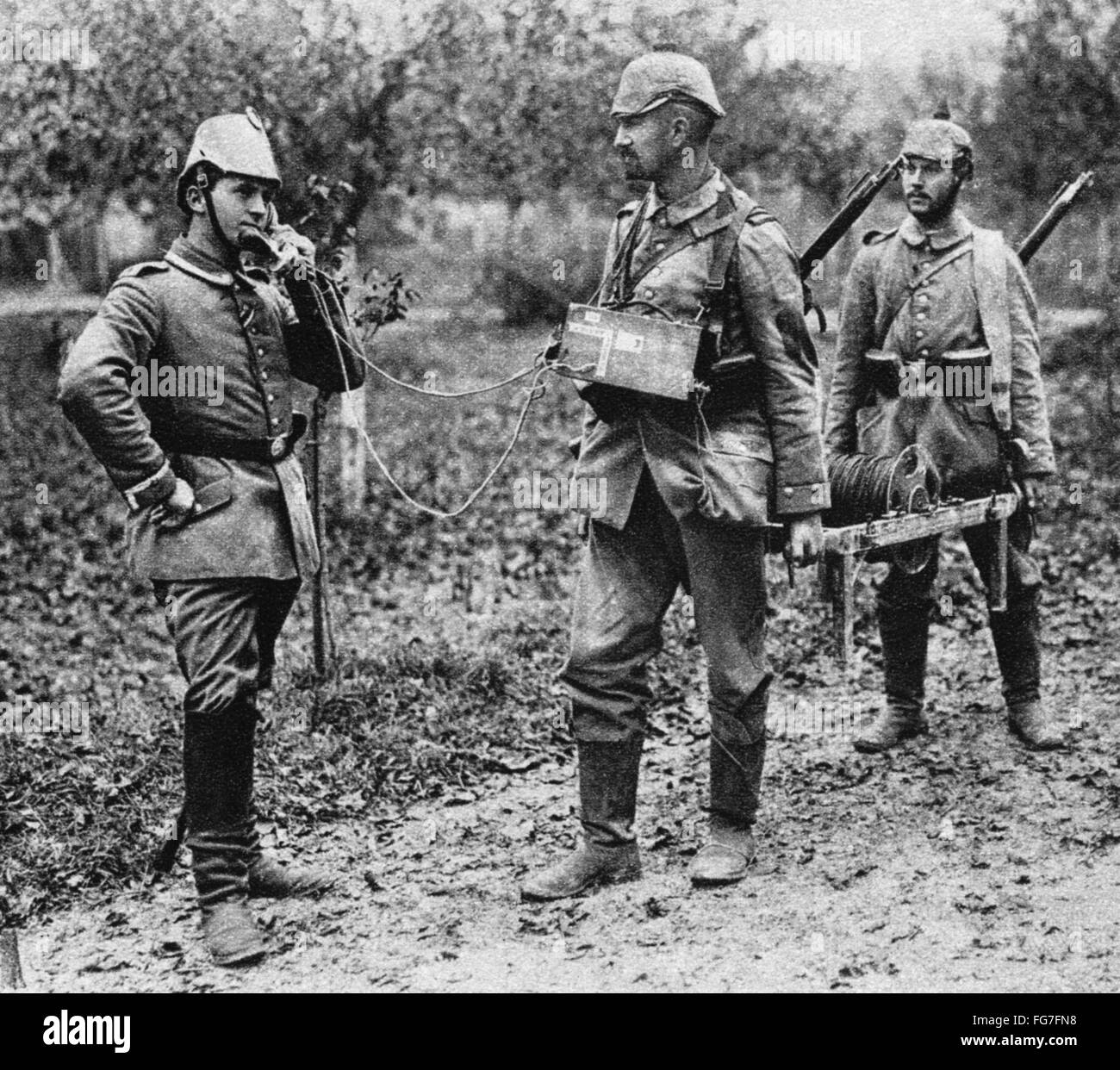 WWI: FIELD TELEPHONE. /nGerman telephone detachment laying field ...