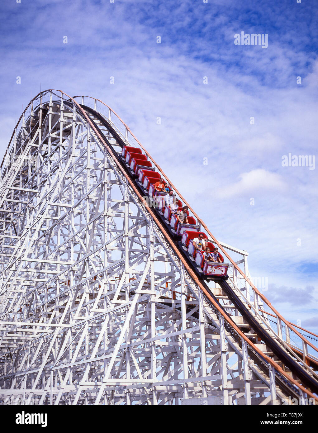 'Hurricane' roller coaster ride in theme park, Polk County, Florida, United States of America Stock Photo
