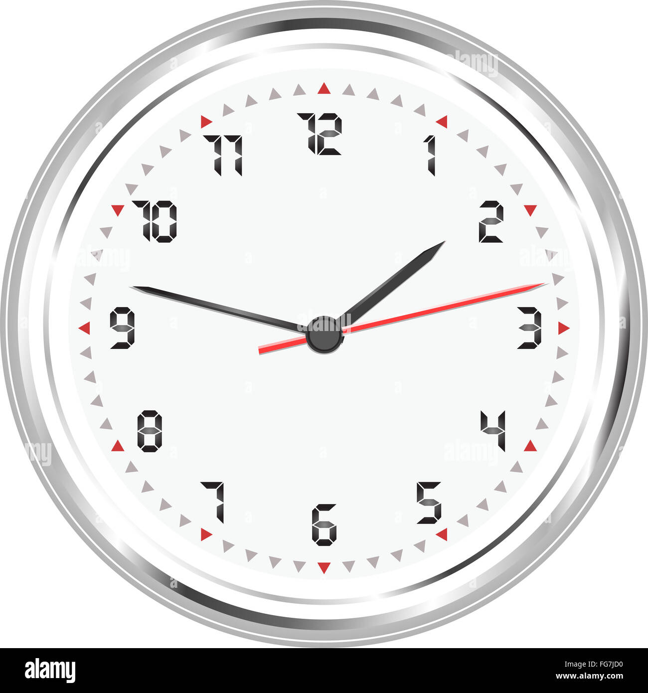 wall clock isolated on white background vector Stock Photo - Alamy