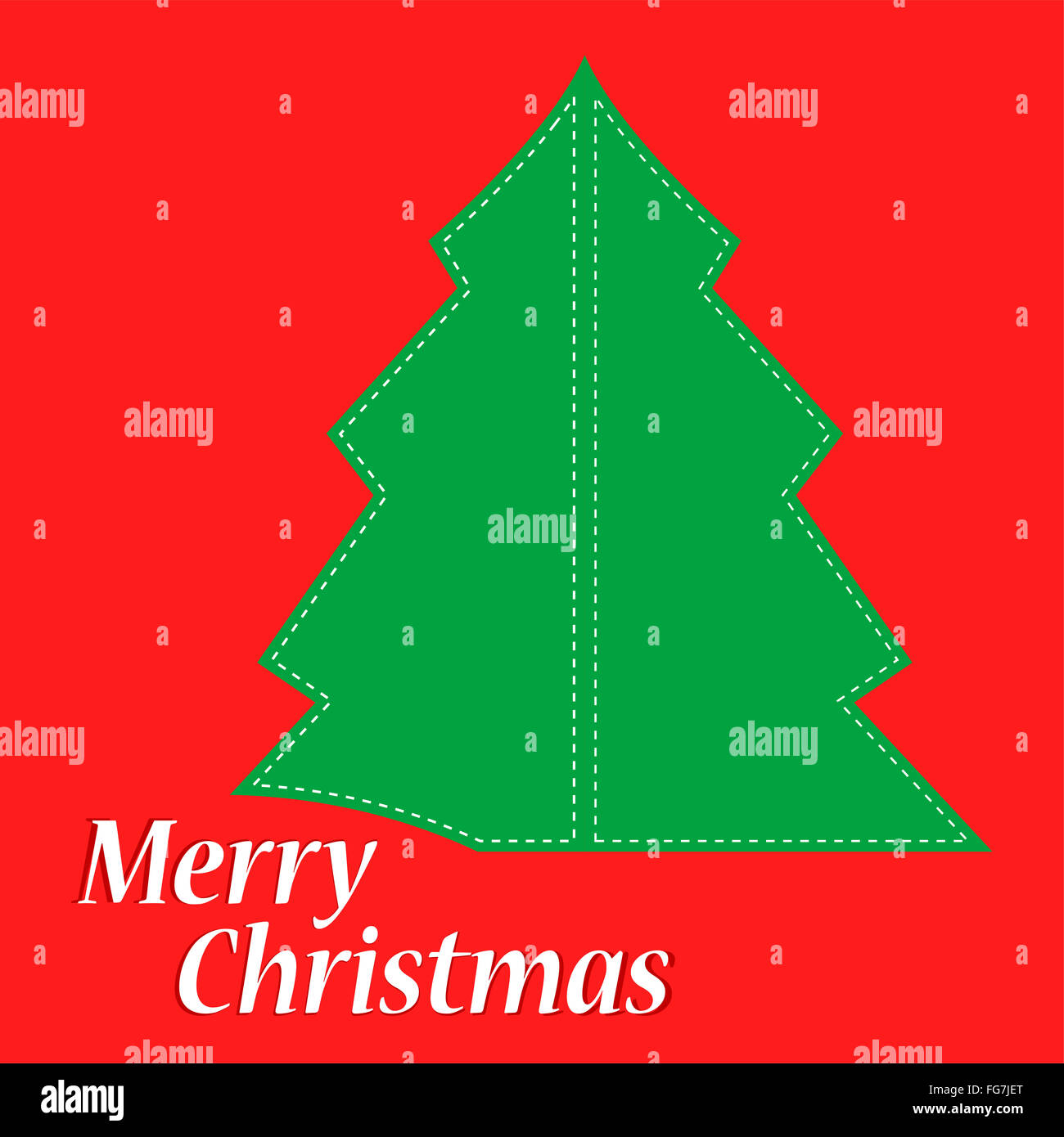 Abstract green christmas tree on red background Stock Photo - Alamy